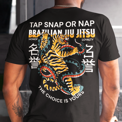 TAP SNAP OR NAP BACKPRINT T-SHIRT